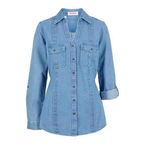Удлиненная джинсовая блуза-рубашка арт. 937169